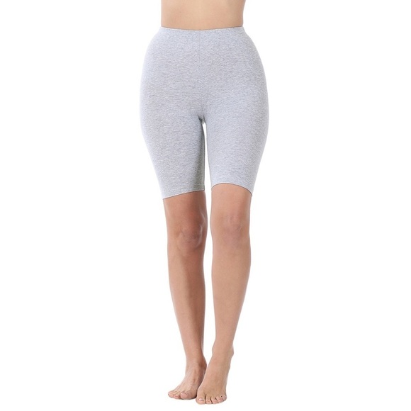 Zenana Premium Cotton Heather Gray Biker Bike Shorts Women’s Small NEW - Picture 2 of 2